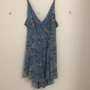 Open Back Floral American Eagle Romper